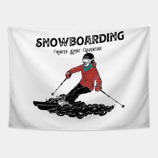 Snowboarding Sport Tapestry