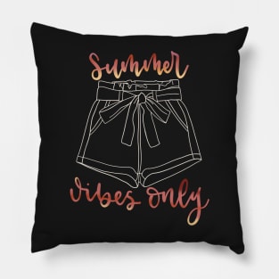 Sunset Summer Vibes Only with Paperbag Denim Shorts Pillow