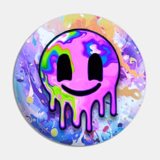 Paint Splatter Smiley Pin