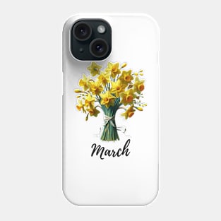 Daffodil Flower Shirt, March Birth Month, Vintage Watercolor Floral Tshirt, Mothers Day Gift, Boho Garden Tee, Cottagecore Flower TShirt Phone Case