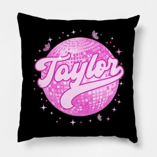 Girl Retro TAYLOR First Name Personalized Disco 70's Pillow