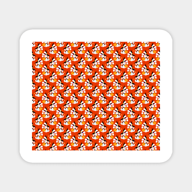 Halloween Witch Bunny Pattern Magnet by saradaboru