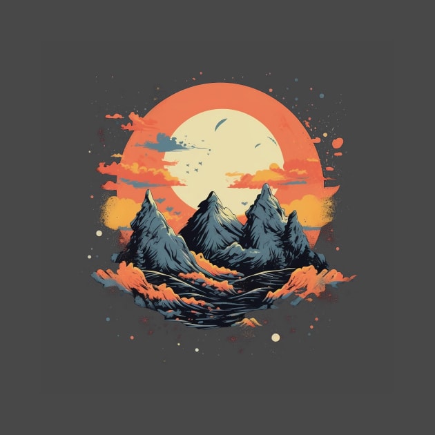 Mountain Sunset Graphic by KalebLechowsk
