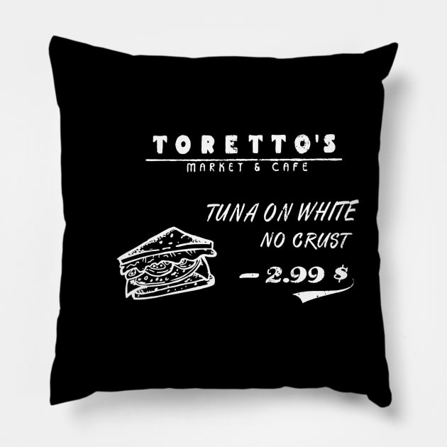 Fast & Furious - Tuna on White no Crust Dark BG Pillow by olivergraham