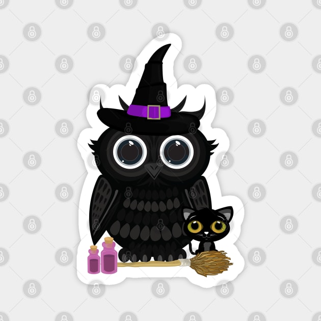 Black Owl Witch Magnet by adamzworld