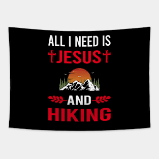 I Need Jesus And Hiking Hike Hiker Tapestry