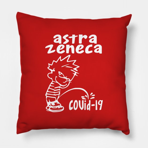 Astrazeneca peeing on covid Pillow by Tshirtsearch