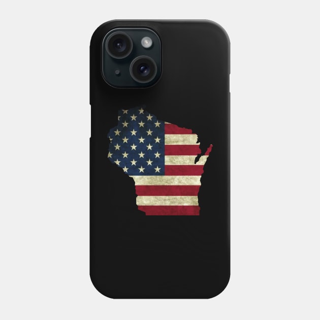 Wisconsin American Flag Phone Case by Dale Preston Design