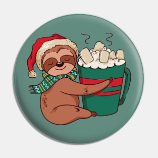 Merry Slothmas // Christmas Sloth with Hot Cocoa Pin