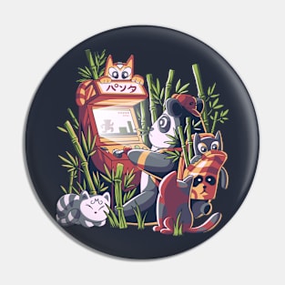 Gaming Panda with friends Pin