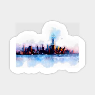 New York Skyline watercolor painting Magnet