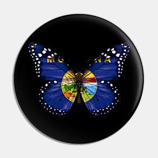 Montana Flag Butterfly - Gift for Montanan From Montana MT Pin