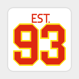 Est. 93 in red and gold Magnet