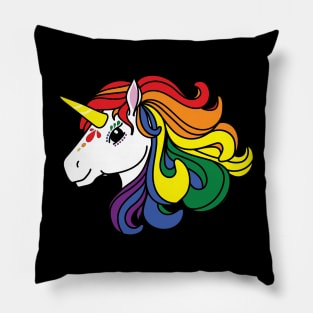 Rainbow Unicorn, LGBTQ+ Pride Pillow