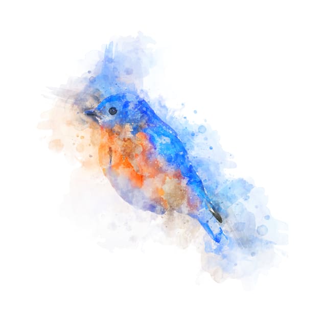 Blue bird watercolor by Theurgy