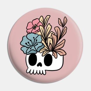 Skull and Flowers Pin