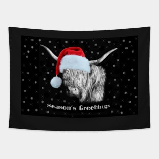 Highland Cow at Christmas (Season's Greetings) Tapestry