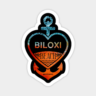 Biloxi Beach, Mississippi, Sandy Heart Ship Anchor Magnet