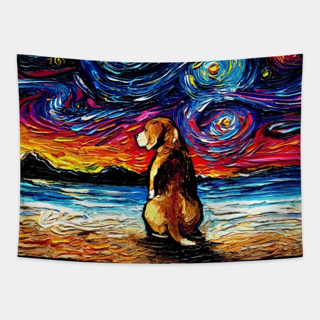 Beagle Night 2 Tapestry by sagittariusgallery