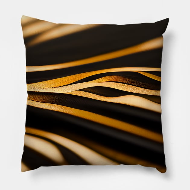 GOLD AND LINES Pillow by INNOVA CREATIONS