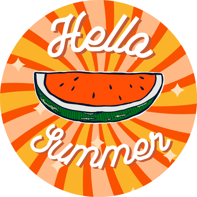 Hello Summer Watermelon Graphic Tee Kids T-Shirt by Blue Raccoon Creative