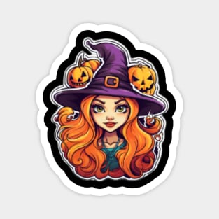 Halloween Pumpkin, Hallowen Witch Magnet