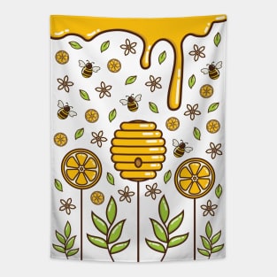 Bee Garden | Lemon | White Tapestry