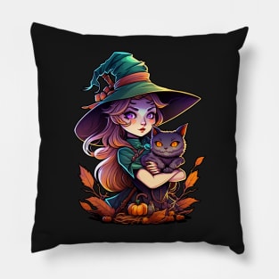 Witch and her Cat Pillow