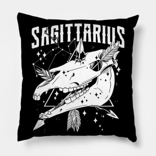 SAGITTARIUS Hedge Nocturnal Witch Shirt Skull constellation Pillow