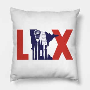 Lacrosse Player USA American Flag Pillow