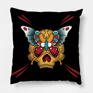 Butterfly Skull Pillow