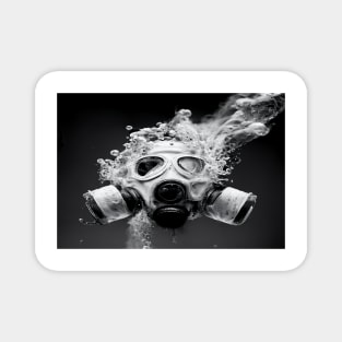 Cyberpunk Gasmask Artwork / Gasmask Splashing In Water Magnet