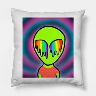 Trippy Hippie Alien Pillow