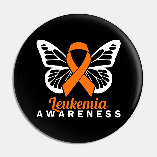 ORANGE RIBBON LEUKEMIA BUTTERFLY Pin by JWOLF