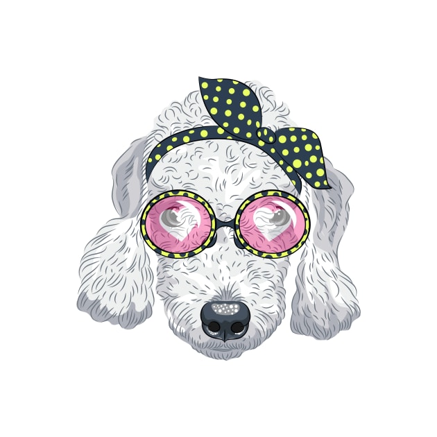 Hipster dog Bedlington Terrier by kavalenkava