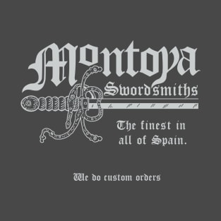 Montoya Sword Company (English version, silvery text) T-Shirt