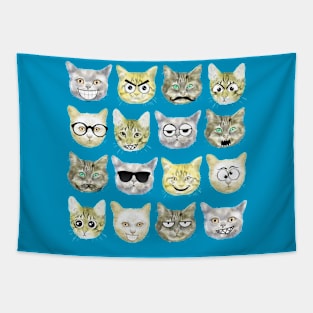 Funny cat faces Tapestry