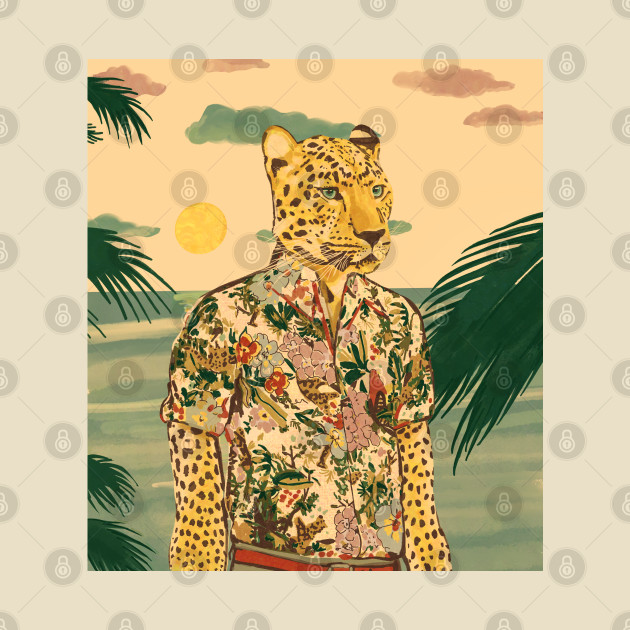 leopard in a hawaiian shirt by Mimie20