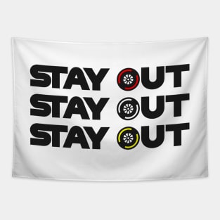 "Stay Out, Stay Out, Stay Out" F1 Tyre Compound Design Tapestry