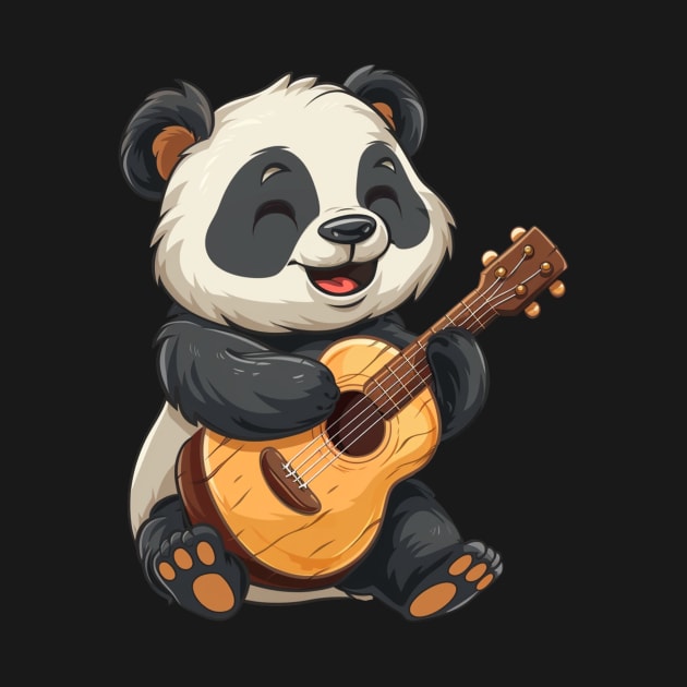 Panda Playing Ukulele - Panda Bear Japanese by Anassein.os