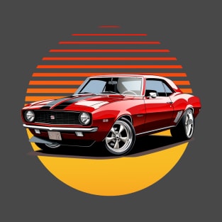 1967 Red Camaro Vintage American Muscle T-Shirt