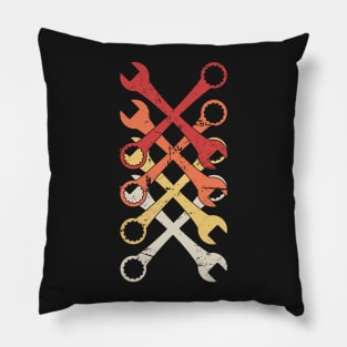 Retro Vintage Wrench Design Pillow