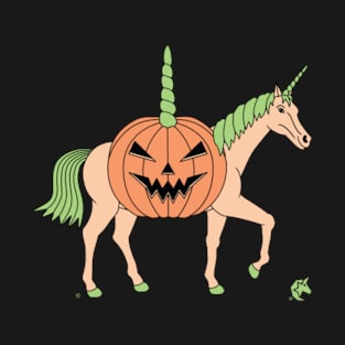 Halloween Pumpkin Body Unicorn T-Shirt