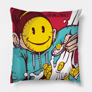 happy cereals for millenials Pillow