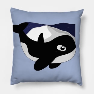 Orca and Mountain Illustration Pillow