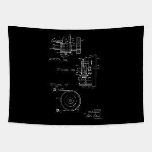 Driving and supporting means for high speed printing drum Vintage Patent Hand Drawing Tapestry