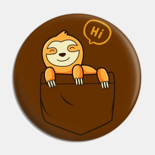 Lady Sloth in pocket Pin