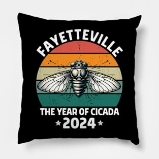 Retro cicada 2024 fayetteville, arkansas cicada invasion Pillow