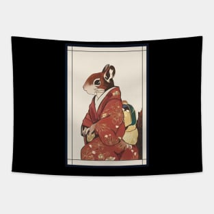 Squirrel japanese with kimono vintage Tapestry