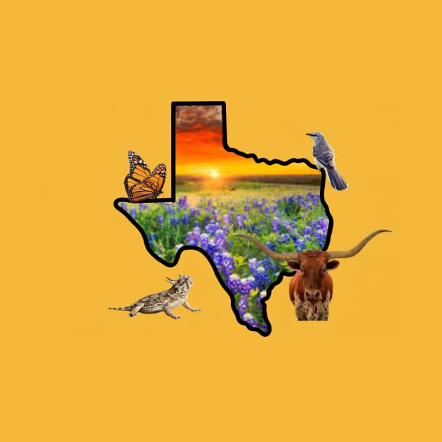 Texas Symbols by Brontysaurus